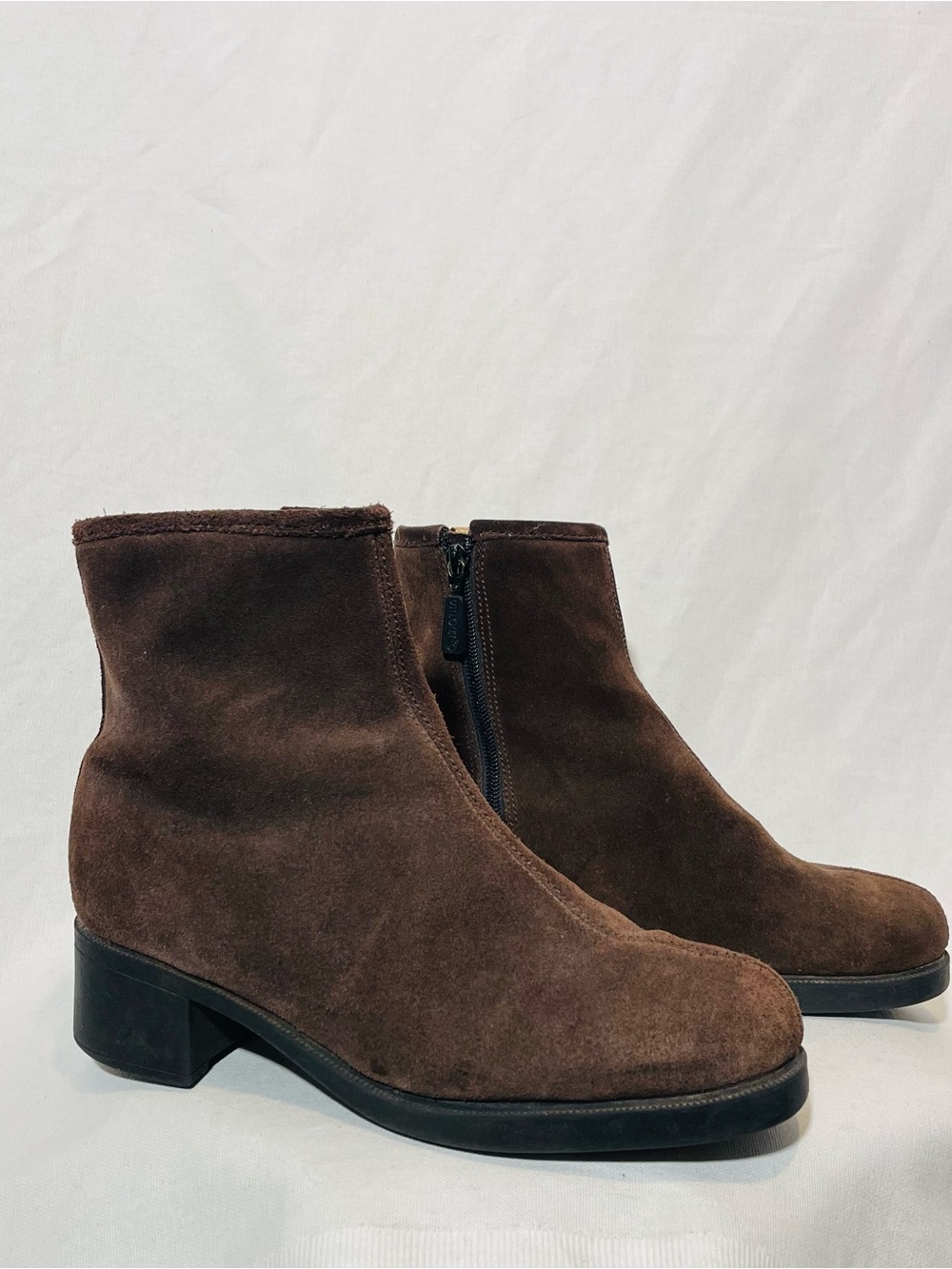 Sporto Vintage Brown Suede Insulated Leopard Print Ankle Boots Size 9M